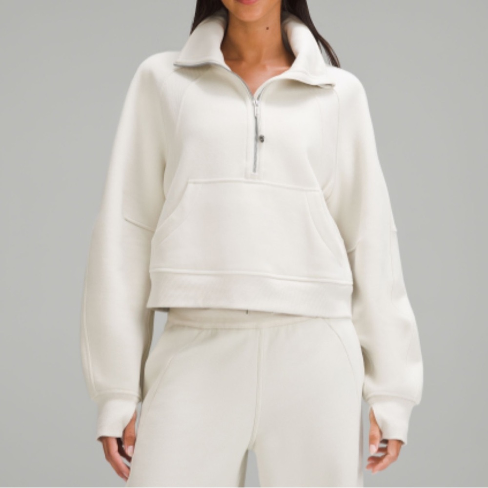 Lululemon Scuba Oversized Funnel-Neck Half Zip, Bone